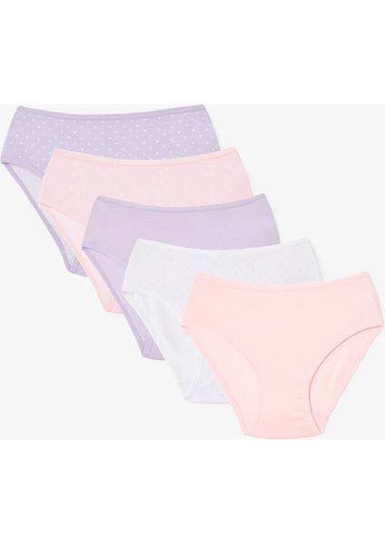 Kız Çocuk Cotton Çok Renkli 5'li Slip