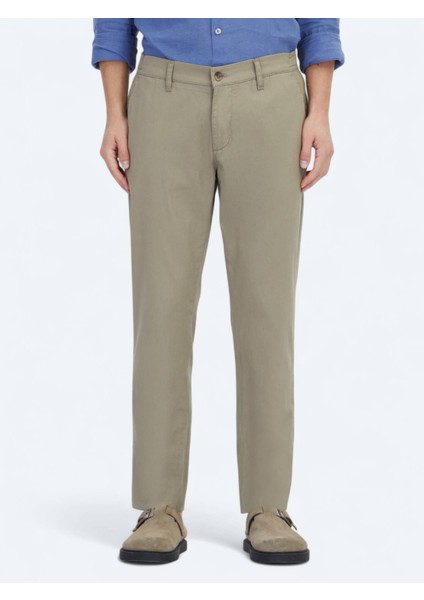 Vizon Düz Dokuma Jogging Fit Casual Pamuk Karışımlı Pantolon