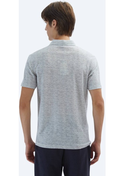 Bej Baskılı Polo Yaka Pamuk Karışımlı T-Shirt