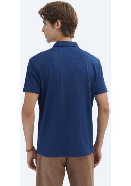 İndigo Jakarlı Polo Yaka T-Shirt