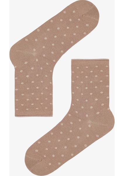 Kahve Bej Relax Dotted 5li Soket Çorap