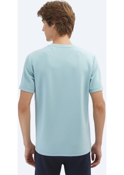 Mint Düz Bisiklet Yaka T-Shirt