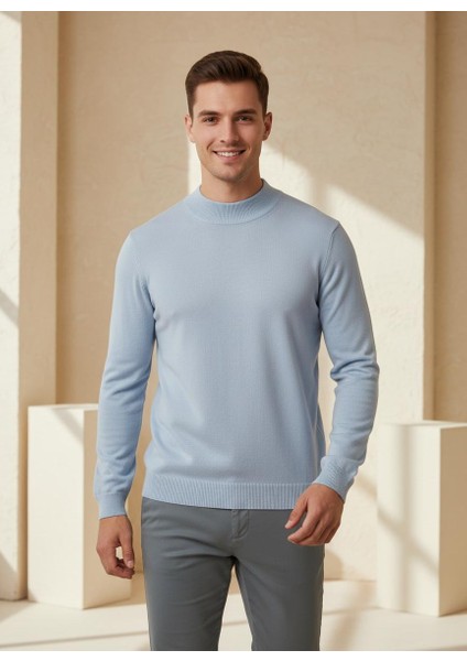 Erkek Ince Yarım Balıkçı Yaka Triko Kazak