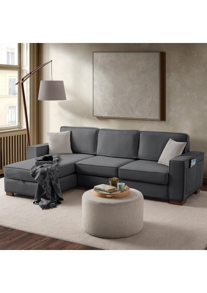 Corner Köşe Koltuk Takımı Sandıklı Antrasit