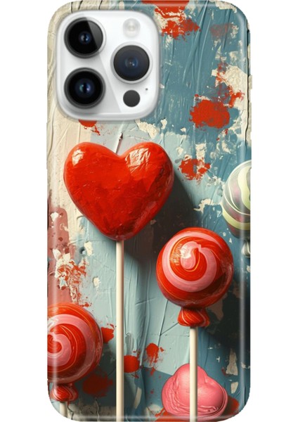 iPhone 15 Pro Max Kılıf Desenli Baskılı Tpu Rubber Kapak Lollipop