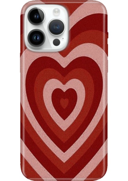 iPhone 15 Pro Max Kılıf Desenli Baskılı Tpu Rubber Kapak Mat Kalp