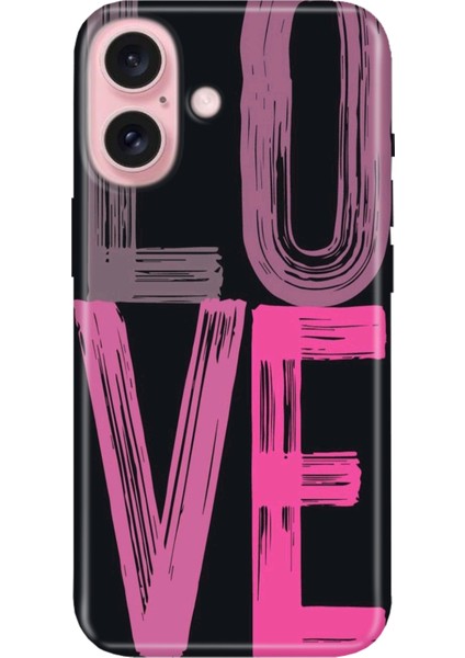 iPhone 16 Kılıf Desenli Baskılı Tpu Rubber Kapak Love2