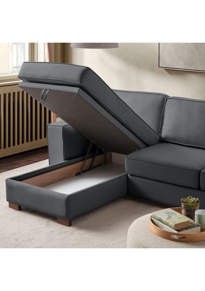 Corner Köşe Koltuk Takımı Sandıklı Antrasit