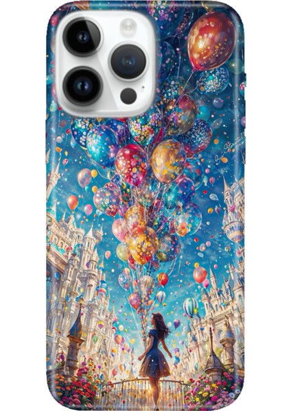 iPhone 15 Pro Max Kılıf Desenli Baskılı Tpu Rubber Kapak Mutlu Kız