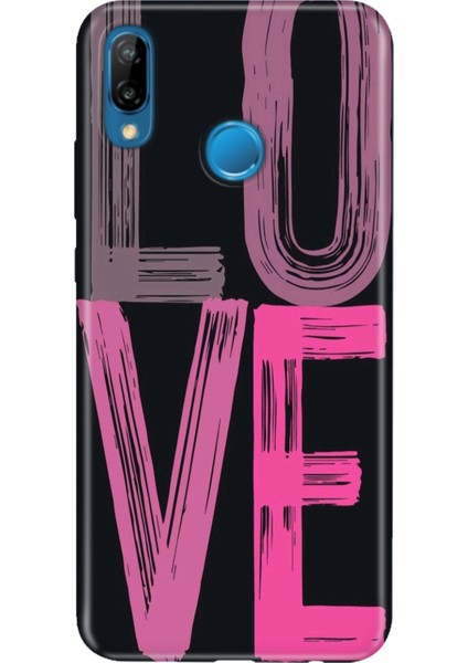 Huawei P20 Lite Kılıf Desenli Baskılı Tpu Rubber Kapak Love2