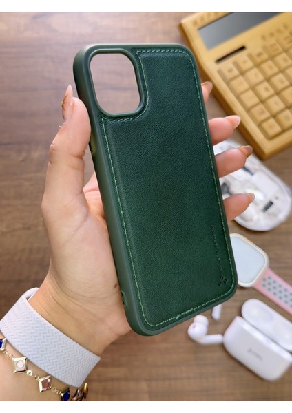 Iphone 12 Pro Max Uyumlu Premium Deri Dokulu Darbelere Karşı Dayanıklı Nazal Silikon Kılıf