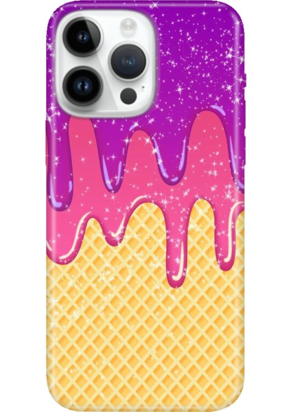 iPhone 15 Pro Max Kılıf Desenli Baskılı Tpu Rubber Kapak Krema