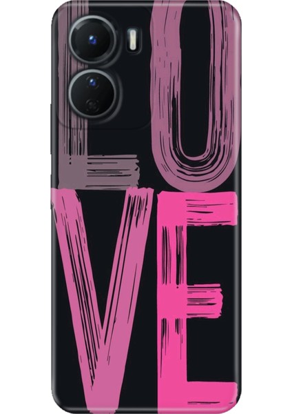 Vivo Y16 Kılıf Desenli Baskılı Tpu Rubber Kapak Love2