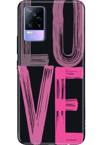 Vivo V21 Kılıf Desenli Baskılı Tpu Rubber Kapak Love2