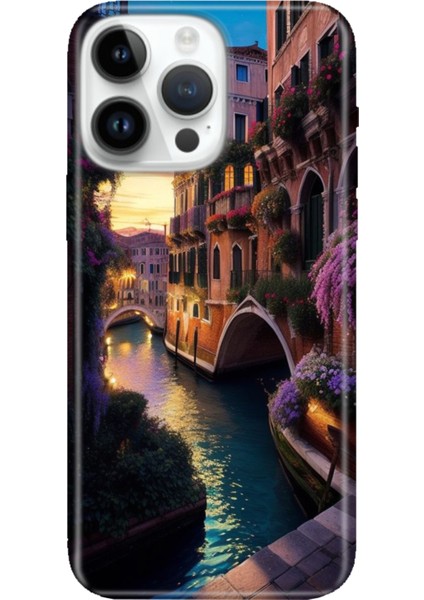 iPhone 15 Pro Max Kılıf Desenli Baskılı Tpu Rubber Kapak Venedik