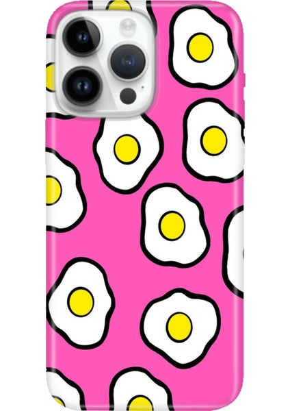 iPhone 15 Pro Max Kılıf Desenli Baskılı Tpu Rubber Kapak Pink Eggs