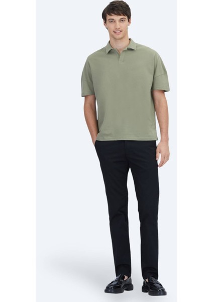 Yeşil Polo Yaka %100 Pamuk T-Shirt
