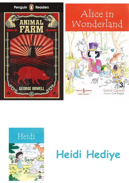 Penguin Readers Level 3: Animal Farm (Elt Graded Reader) + Alice In Wonderland + Heidi
