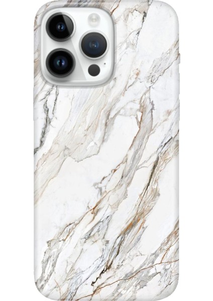 iPhone 15 Pro Max Kılıf Desenli Baskılı Tpu Rubber Kapak Pera Mermer