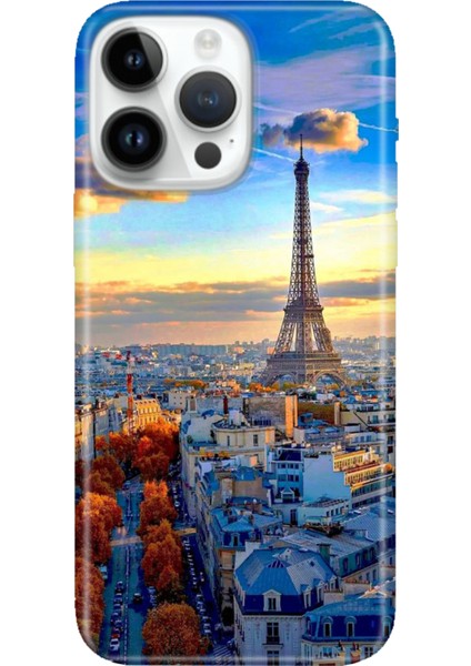 iPhone 15 Pro Max Kılıf Desenli Baskılı Tpu Rubber Kapak Pariste Bir Gün