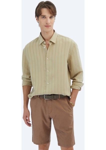 Limon Küfü Oversize Fit Dokuma Casual Gömlek