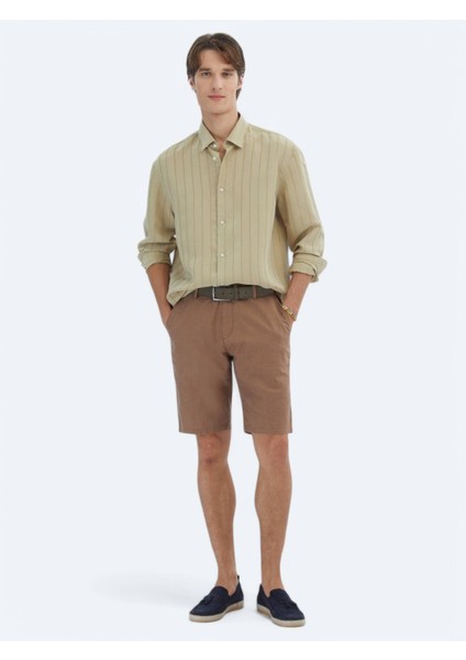 Limon Küfü Oversize Fit Dokuma Casual Gömlek