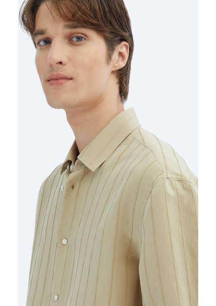 Limon Küfü Oversize Fit Dokuma Casual Gömlek