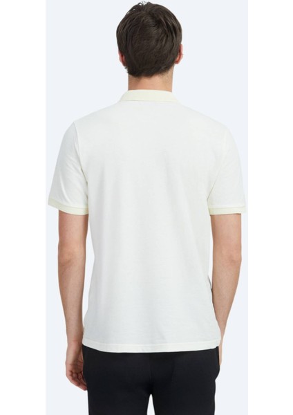 Ekru Polo Yaka %100 Pamuk T-Shirt