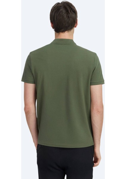 Haki Düz Polo Yaka %100 Pamuk T-Shirt