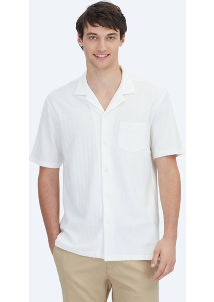 Beyaz Düz Regular Fit Casual %100 Pamuk Gömlek
