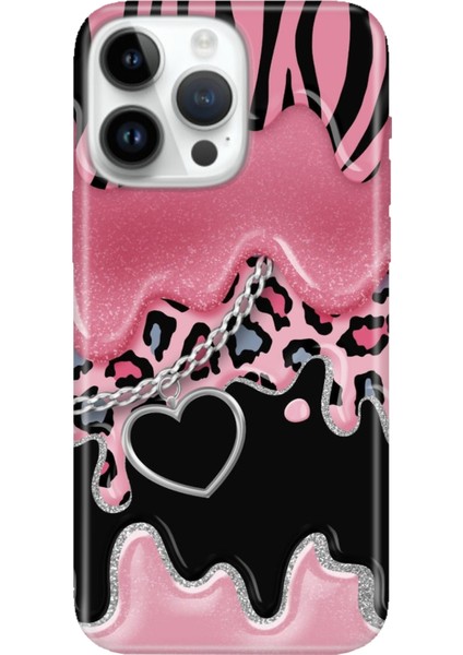 iPhone 15 Pro Max Kılıf Desenli Baskılı Tpu Rubber Kapak Society Kalp