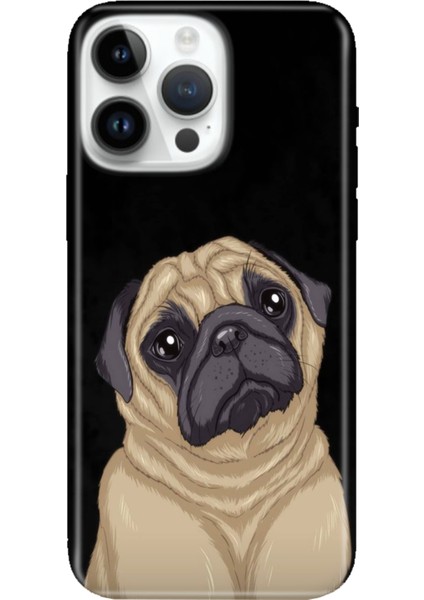 iPhone 15 Pro Max Kılıf Desenli Baskılı Tpu Rubber Kapak Minnoş Pug