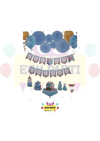 Deniz Kızı Temalı Iyi Ki Doğdun Yazılı Banner - Doğum Günü Parti Seti Malzemeleri