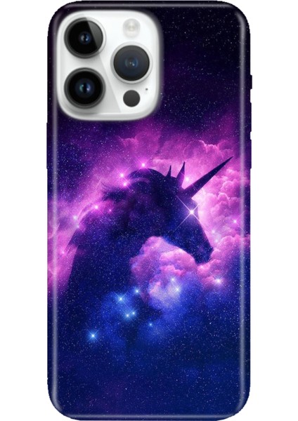 iPhone 15 Pro Max Kılıf Desenli Baskılı Tpu Rubber Kapak Unicorn Cloud