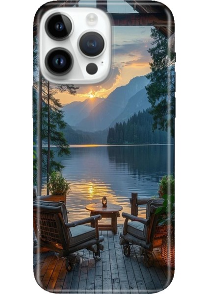 iPhone 15 Pro Max Kılıf Desenli Baskılı Tpu Rubber Kapak Tamamen Huzur