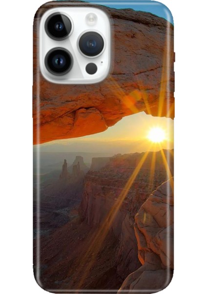 iPhone 15 Pro Max Kılıf Desenli Baskılı Tpu Rubber Kapak Sun