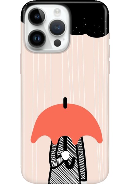 iPhone 15 Pro Max Kılıf Desenli Baskılı Tpu Rubber Kapak Yağmur