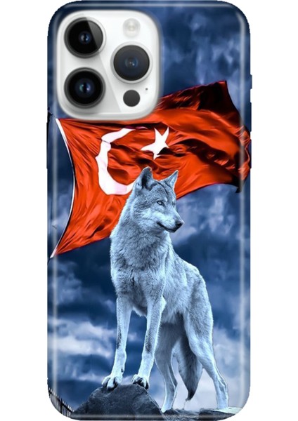 iPhone 15 Pro Max Kılıf Desenli Baskılı Tpu Rubber Kapak Türk Tc