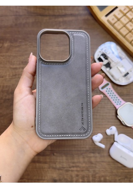 Iphone 13 Pro Uyumlu Premium Deri Dokulu Darbelere Karşı Dayanıklı Nazal Silikon Kılıf fırsatları