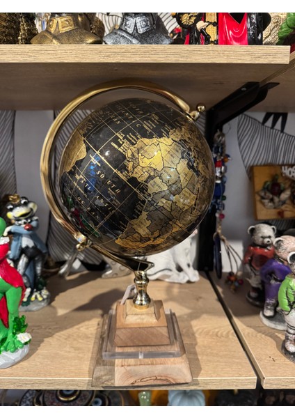 Dekoratif Ahşap Ayaklı Pirinç Dünya Küre Obje fiyatları