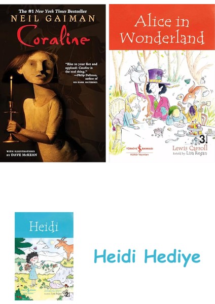 Coraline 10TH Anniversary Edition + Alice In Wonderland + Heidi
