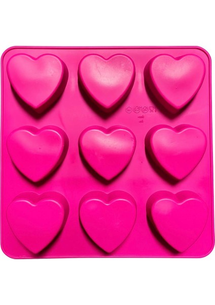 9'lu Kalp Şekilli Kek ve Çikolata Kalıbı -Silikon fiyatları