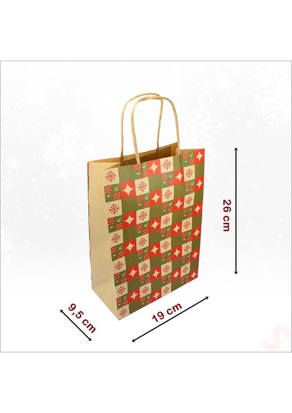 Yılbaşı Kraft Karton Çanta, 26 x 19 x 9,5 cm - 1 Adet fiyatları
