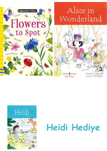 Flowers To Spot (Usborne Minis) + Alice In Wonderland + Heidi