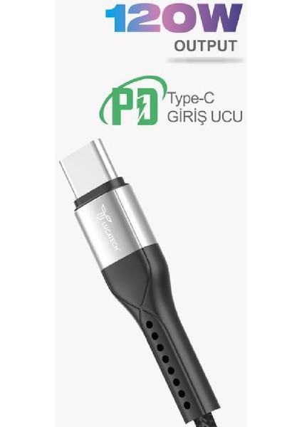 Pd Type-C Hızlı Şarj Kablosu 120W 2 mt — iPad Air 5 / Xiaomi Pad 6 / Samsung Tab S8+ / Huawei Matepad 10.4 (Esnek) fiyatları