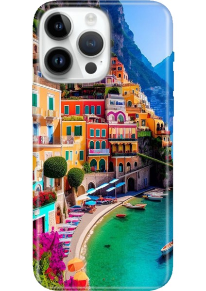 iPhone 15 Pro Max Kılıf Desenli Baskılı Tpu Rubber Kapak Portofino