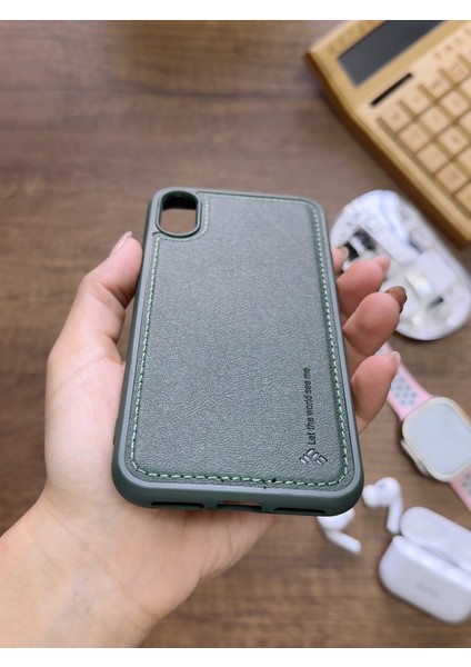Iphone x Uyumlu Premium Deri Dokulu Darbelere Karşı Dayanıklı Nazal Silikon Kılıf modelleri