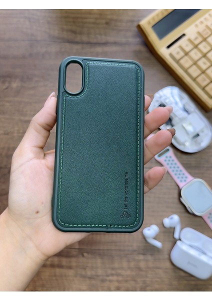 Iphone x Uyumlu Premium Deri Dokulu Darbelere Karşı Dayanıklı Nazal Silikon Kılıf fırsatları
