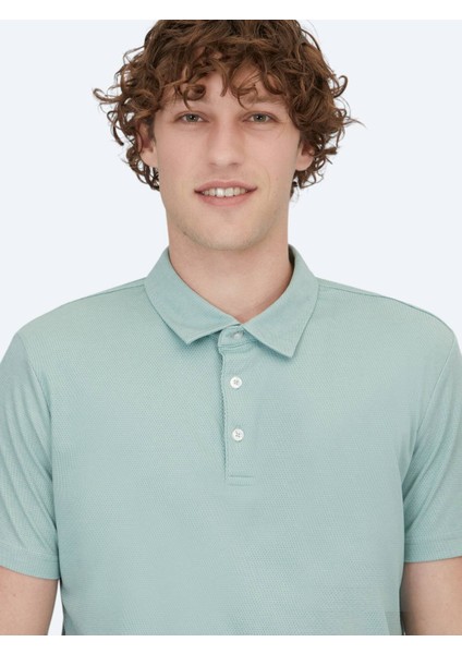 Yeşil Polo Yaka Pamuk Karışımlı T-Shirt fırsatları