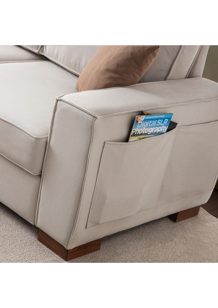 Corner Köşe Koltuk Takımı Sandıklı Krem